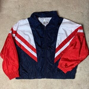 Vintage Style Windbreaker Jacket 2X Retro Colorblock